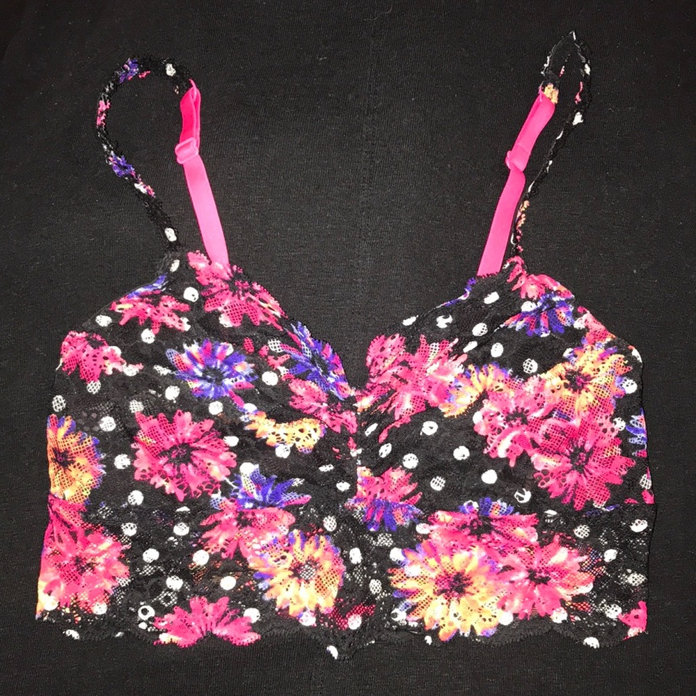 Floral and polka dot bralette